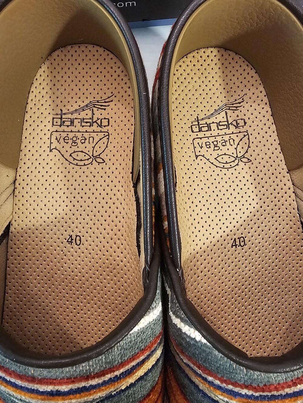 Dansko Vegan Pro Striped Multicolor Slip-On Clogs - Picture 9 of 13